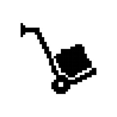 Fototapeta premium Pixel art empty transport trolley