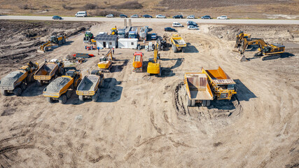 Parking place for machinery at construction site, © Roman_23203