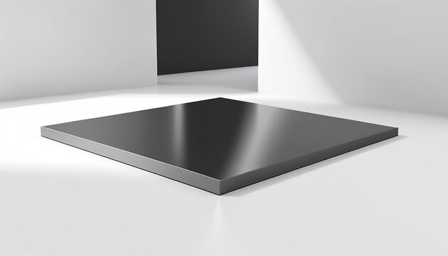 Professional minimalist dark gray anodized aluminum surface background with copy space
