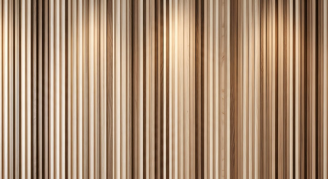 Abstract vertical lines a warm toned composition of parallel wooden slats creating a textured wall background