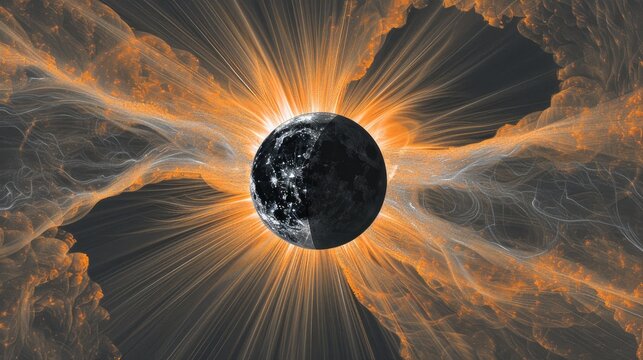 Witness the awe-inspiring beauty of a solar eclipse as the moon gracefully moves in front of the sun, casting a captivating celestial display.