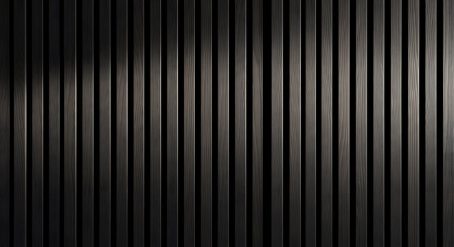 Abstract vertical lines a dark and textured background with repeating wooden slats creating a modern and minimalist aesthetic