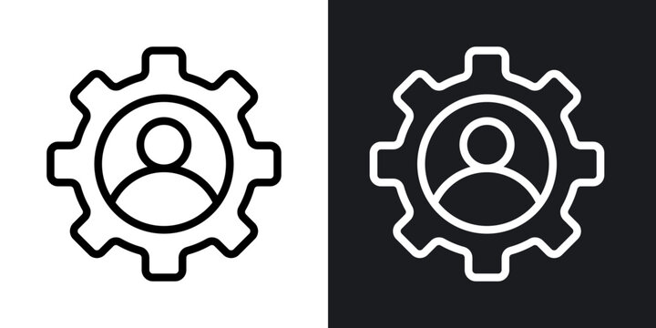 Admin outlined icon vector collection.