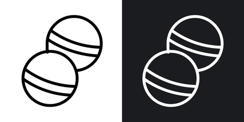Fototapeta premium Bath salts bomb outlined icon vector collection.