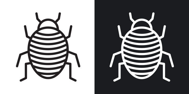 Bedbug outlined icon vector collection.