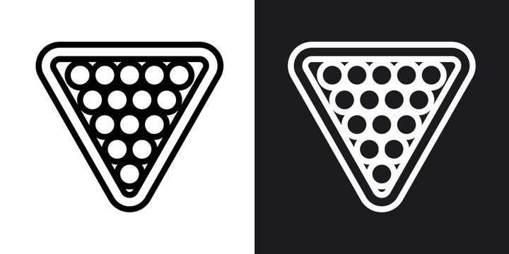 Billiards outlined icon vector collection.