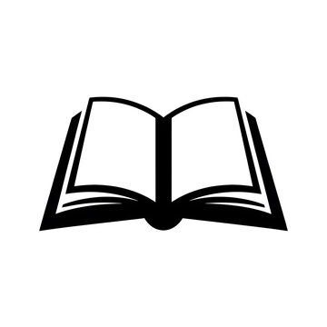 Open book silhouette icon for education learning and academic study concepts with education learning knowledge literature silhouette information textbook encyclopedia dictionary handbook