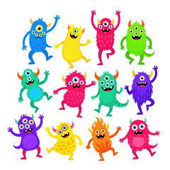 Obraz premium Cute Cartoon Monsters Collection