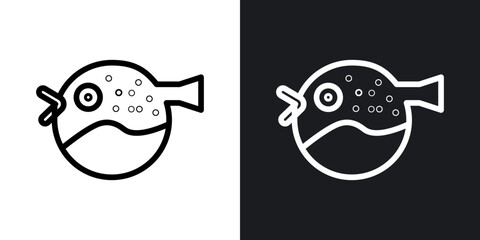 Blowfish outlined icon vector collection. © rea