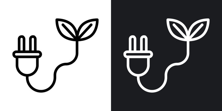 Biomass energy outlined icon vector collection.