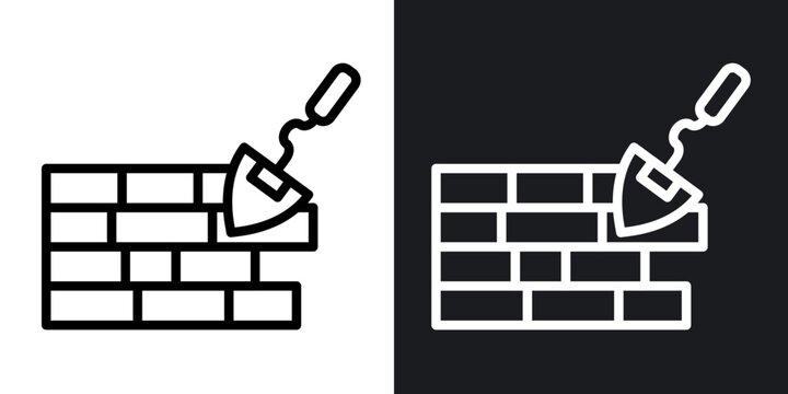 Brickwork outlined icon vector collection.