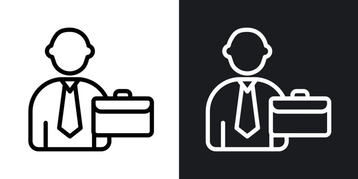 Businessman outlined icon vector collection.
