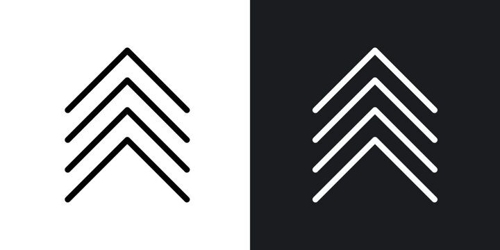 Chevrons outlined icon vector collection.