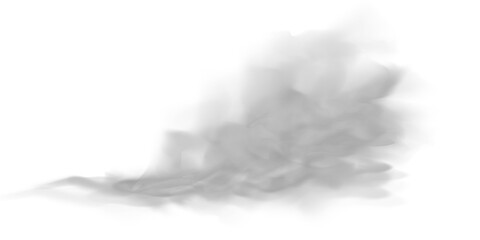 Natural PNG rising gray smoke column isolated on transparent background This realistic mist creates vertical flow effect for overlays © Mirinda