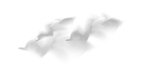 Layered PNG gray fog texture isolated on transparent background This soft smoke buildup creates depth effect for overlays and atmospheric design © Mirinda