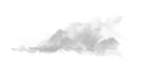 Floating PNG gray smoke haze isolated on transparent background This light vapor effect creates airy diffusion for compositing and creative work © Mirinda