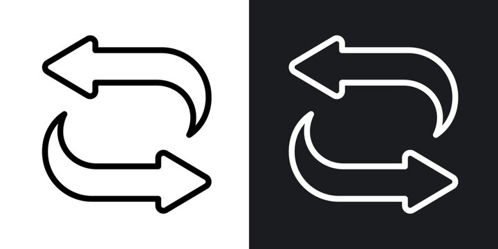 Converter outlined icon vector collection.