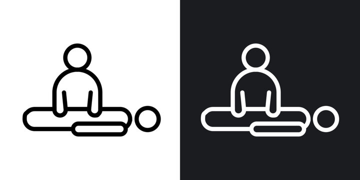 CPR outlined icon vector collection.