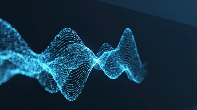 Minimal SaaS banner with digital wave animation left alignment clean modern background