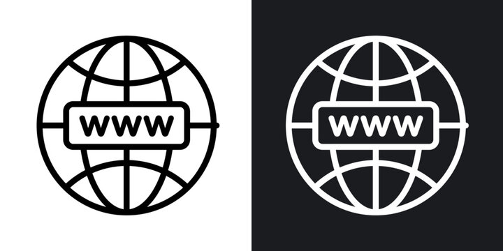 Domain outlined icon vector collection.