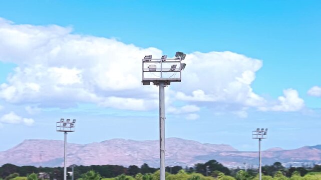 Floodlights at a sports ground