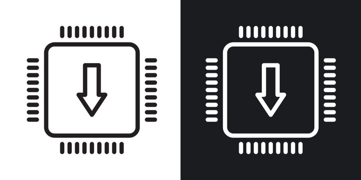 Firmware outlined icon vector collection.