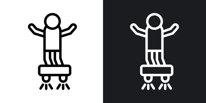 Flyboard outlined icon vector collection.