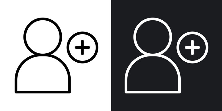 Follow outlined icon vector collection.