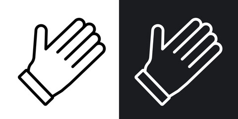 Fototapeta premium Gloves outlined icon vector collection.