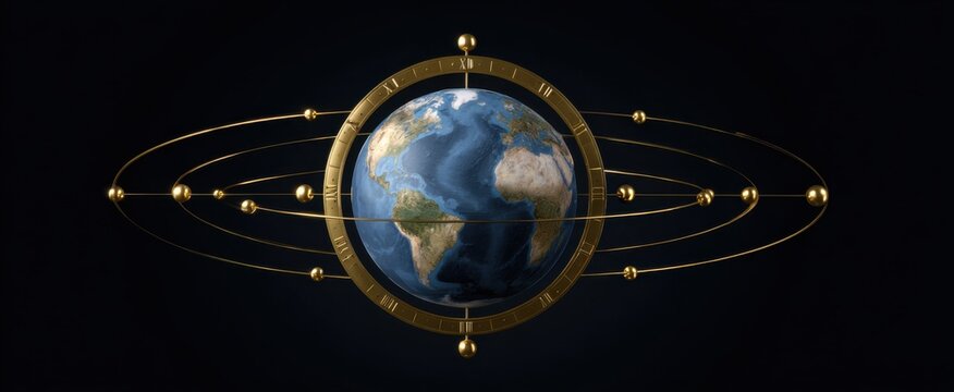 The globe embodies the emotional journey of time across global time zones.