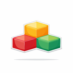 Obraz premium Colorful 3D Cubes on Podium