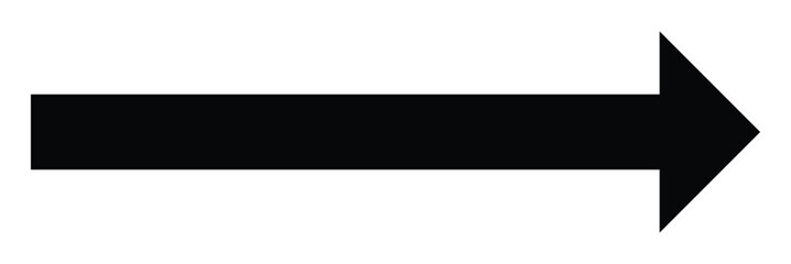 Bold Black Arrow Right – Thick Minimal Direction Navigation Icon © Crestaro