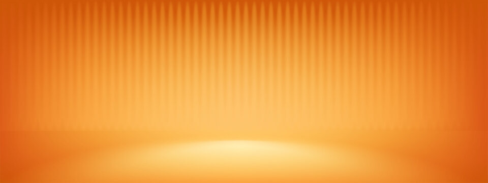 Limbo background with orange and gold gradient. Bright color studio back and ground abstract design with pattern texture on wall. Simple minimal product podium scene for sale. Easy spotlight template