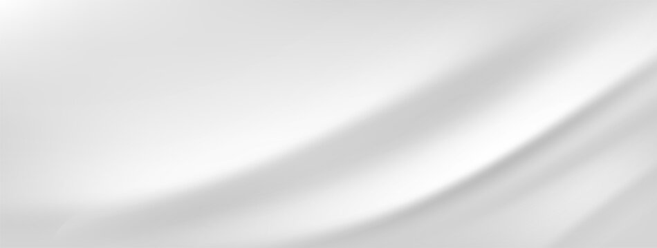 White silk background. Pearl gradient bg for cream wedding or popular award. Grey texture for aesthetic studio bacground. Luxury letterhead with curtain shadow. Easy silver fabric header wallpaper