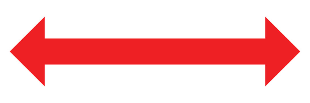 Bold Red Double Headed Arrow &ndash; Thick Bidirectional Left Right Navigation Icon