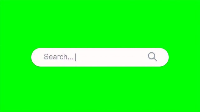 Minimalist white web engine search bar with a blinking cursor and magnifying glass icon for interface design