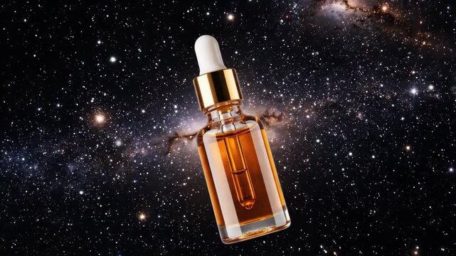 Cosmic Elixir - A Dropper Bottle Floating in the Stars.