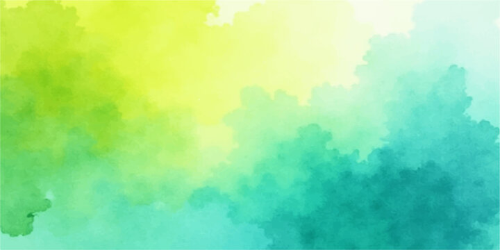 Bright abstract watercolor background with a colorful paint texture on vintage paper design featuring orange and yellow fire clouds and a grunge canvas pattern