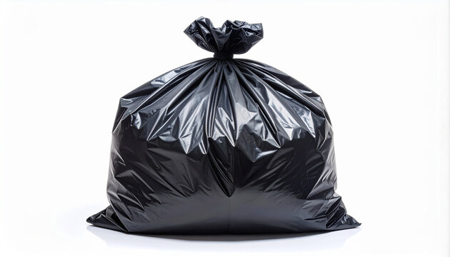 Black Plastic Garbage Bag Tied