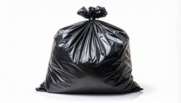 Black Plastic Garbage Bag Tied