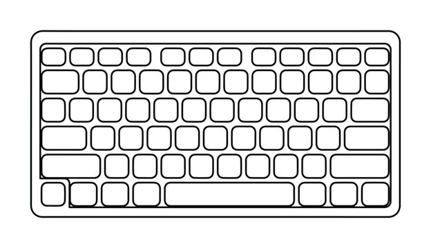 Minimalist Outline Computer Keyboard Vector Icon