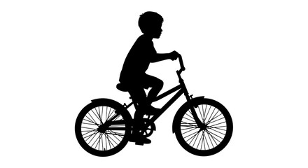 Naklejka premium silhouette of a boy with a bicycle