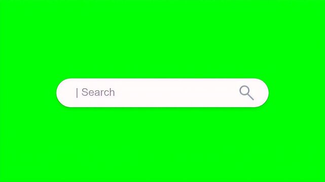 Minimalist white search bar with a blinking cursor and a magnifying glass icon for digital interface navigation