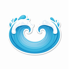 Fototapeta premium Stylized Blue Ocean Wave with White Foam