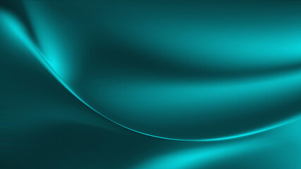 Obraz premium Elegant waves or folds with teal or cyan gradients on a dark background. The texture has a subtle grainy effect that gives a sense of depth and dimension, similar to the reflection of light on silk or