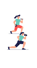Fototapeta premium Woman Exercising with Dumbbells, Fitness Routine Illustration