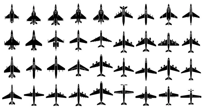 Aviation silhouettes for air force and civil transport design