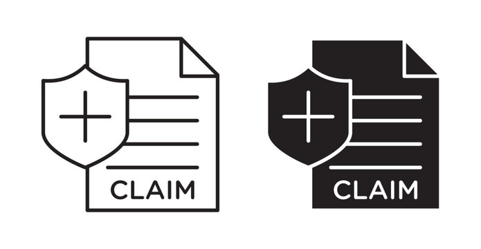 Insurance Claim icon. Vector illustration isolated on white.