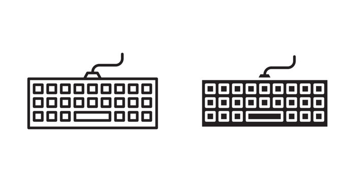 Keyboard icon. Vector illustration isolated on white.