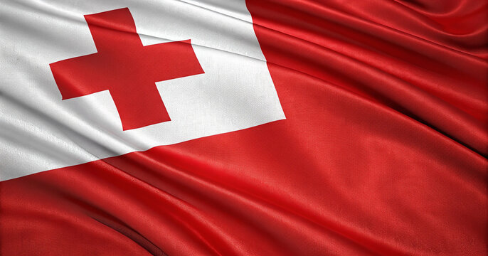 Patriotic background of the Tongan flag for official government and cultural use